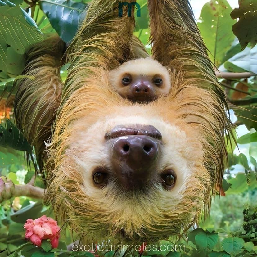 Mom & Baby Two Toed Sloth Pair